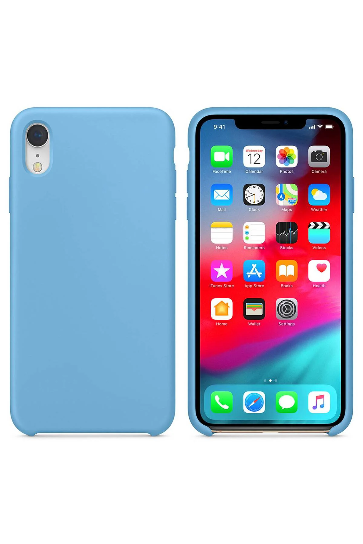 Apple iPhone XR Altı Açık Liquit Lansman Silikon Kehribar Turuncusu