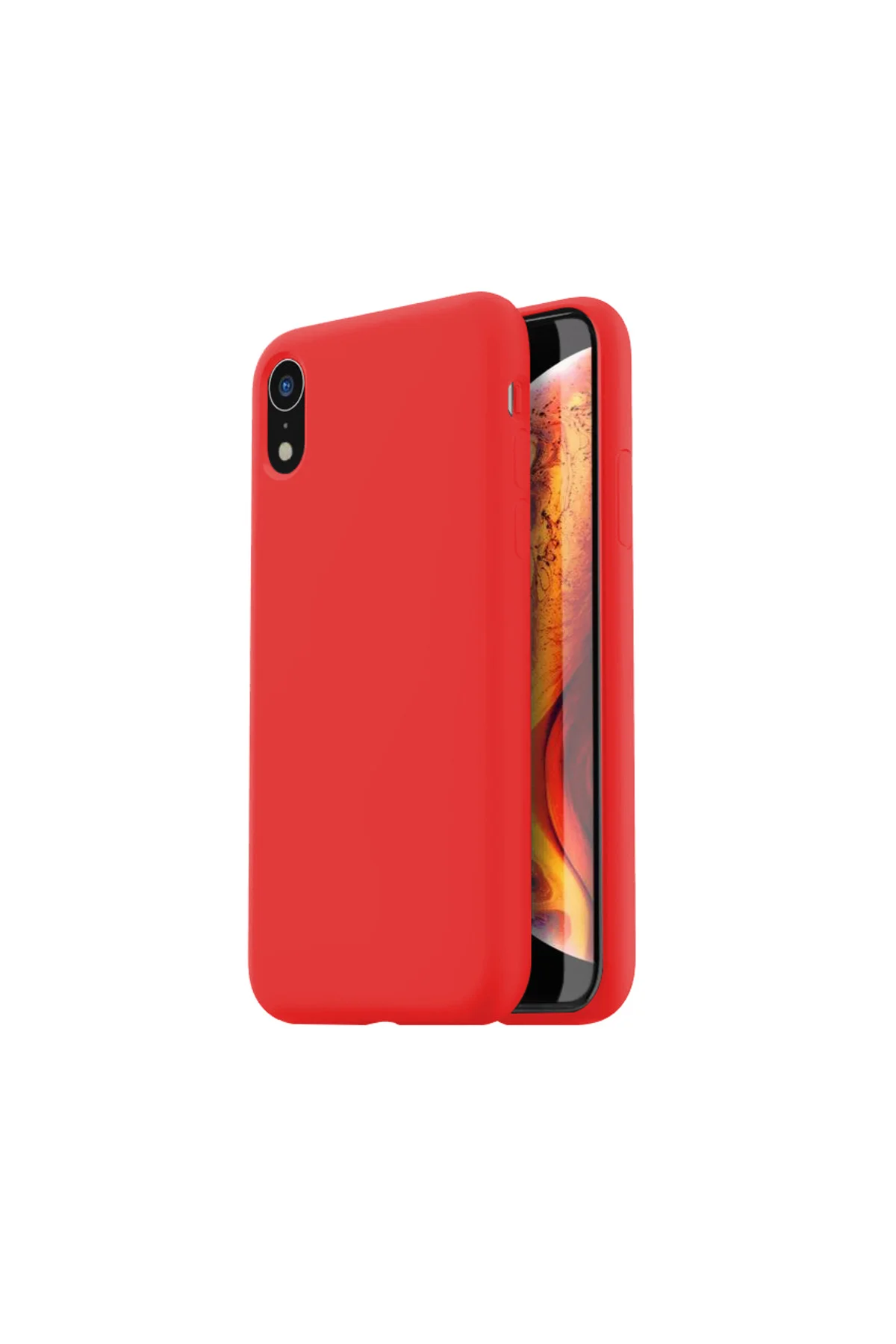 Apple iPhone XR İnce Mat Silikon Kılıf Kırmızı