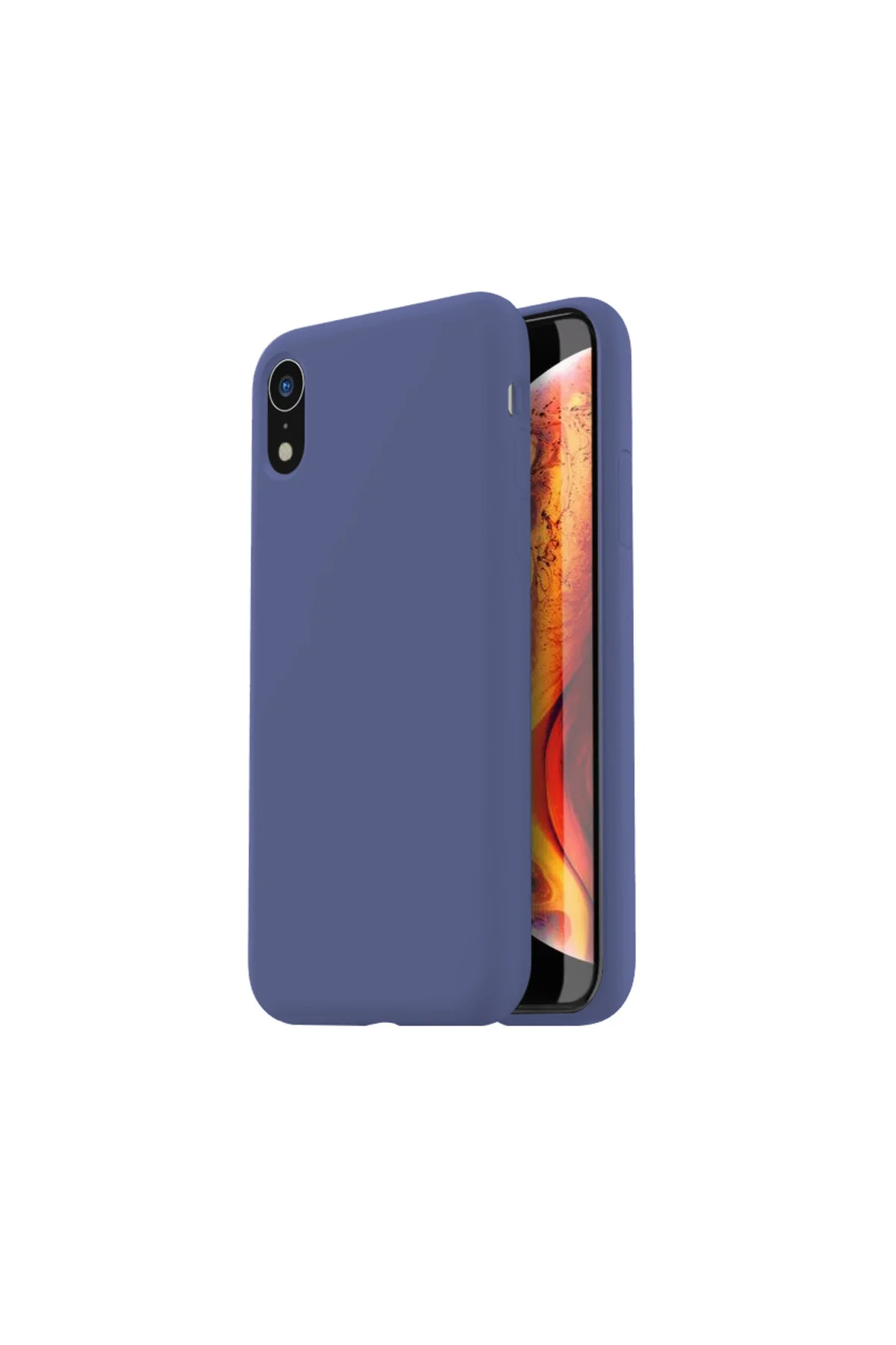 Apple iPhone XR İnce Mat Silikon Kılıf Lacivert