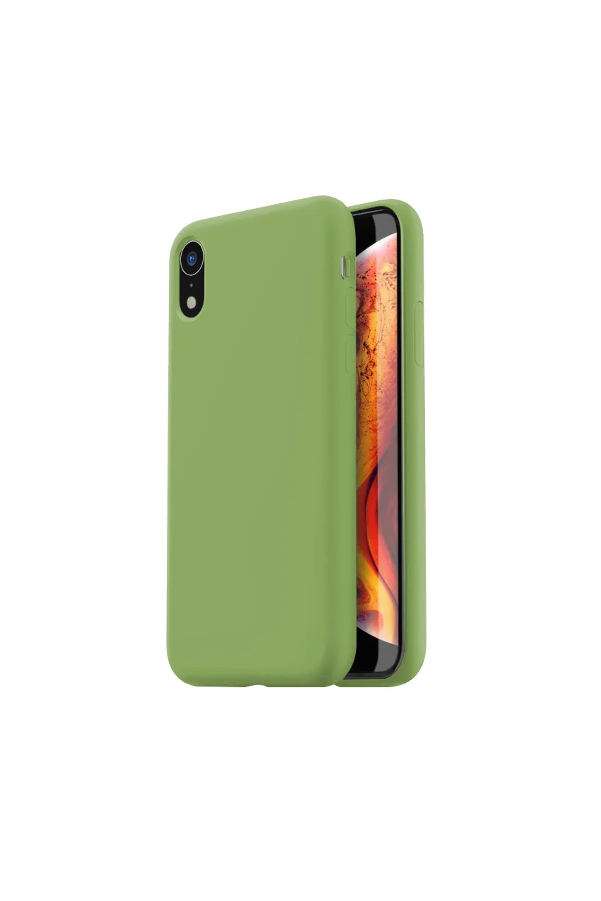 Apple iPhone XR İnce Mat Silikon Kılıf Yeşil