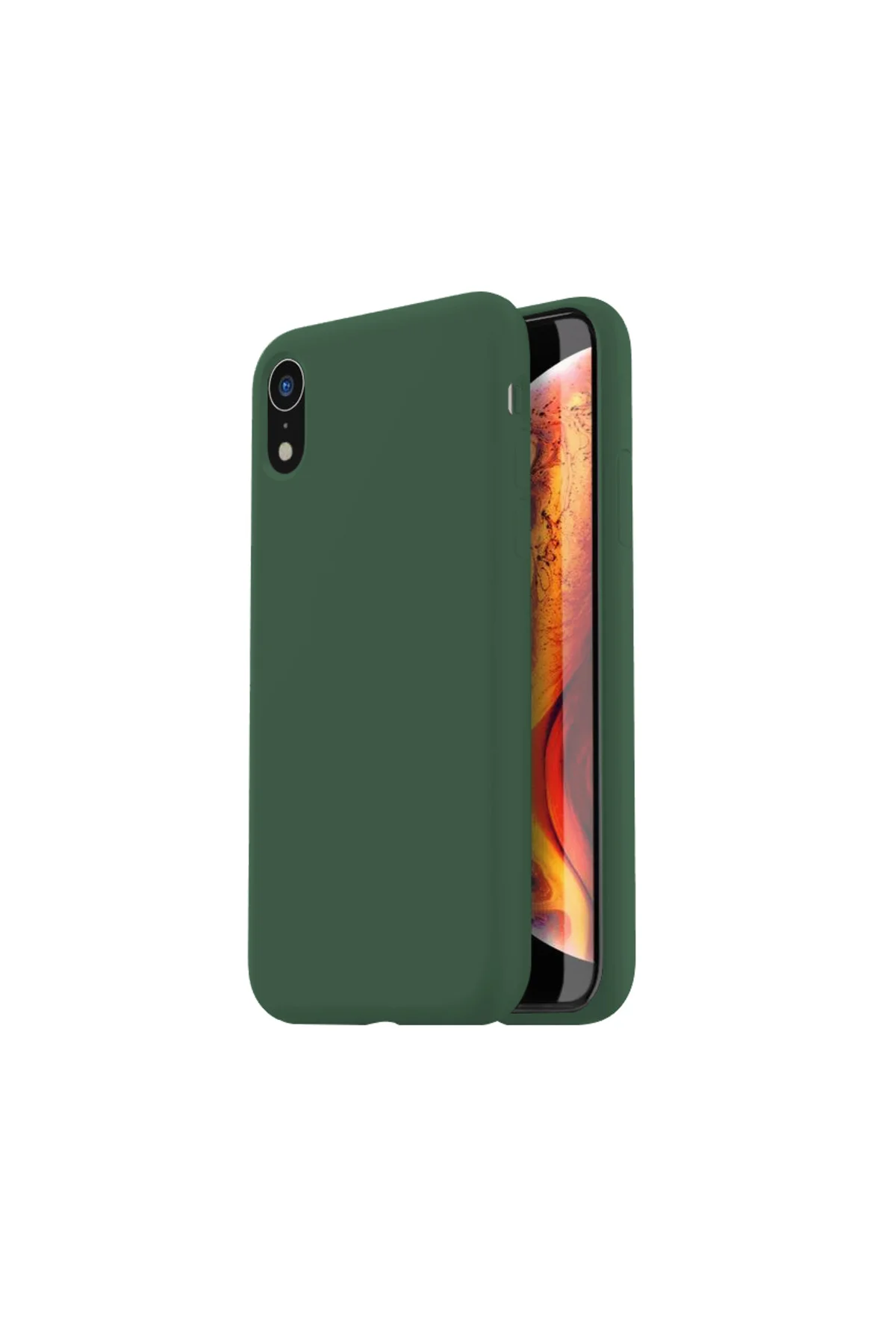 Apple iPhone XR İnce Mat Silikon Kılıf Haki