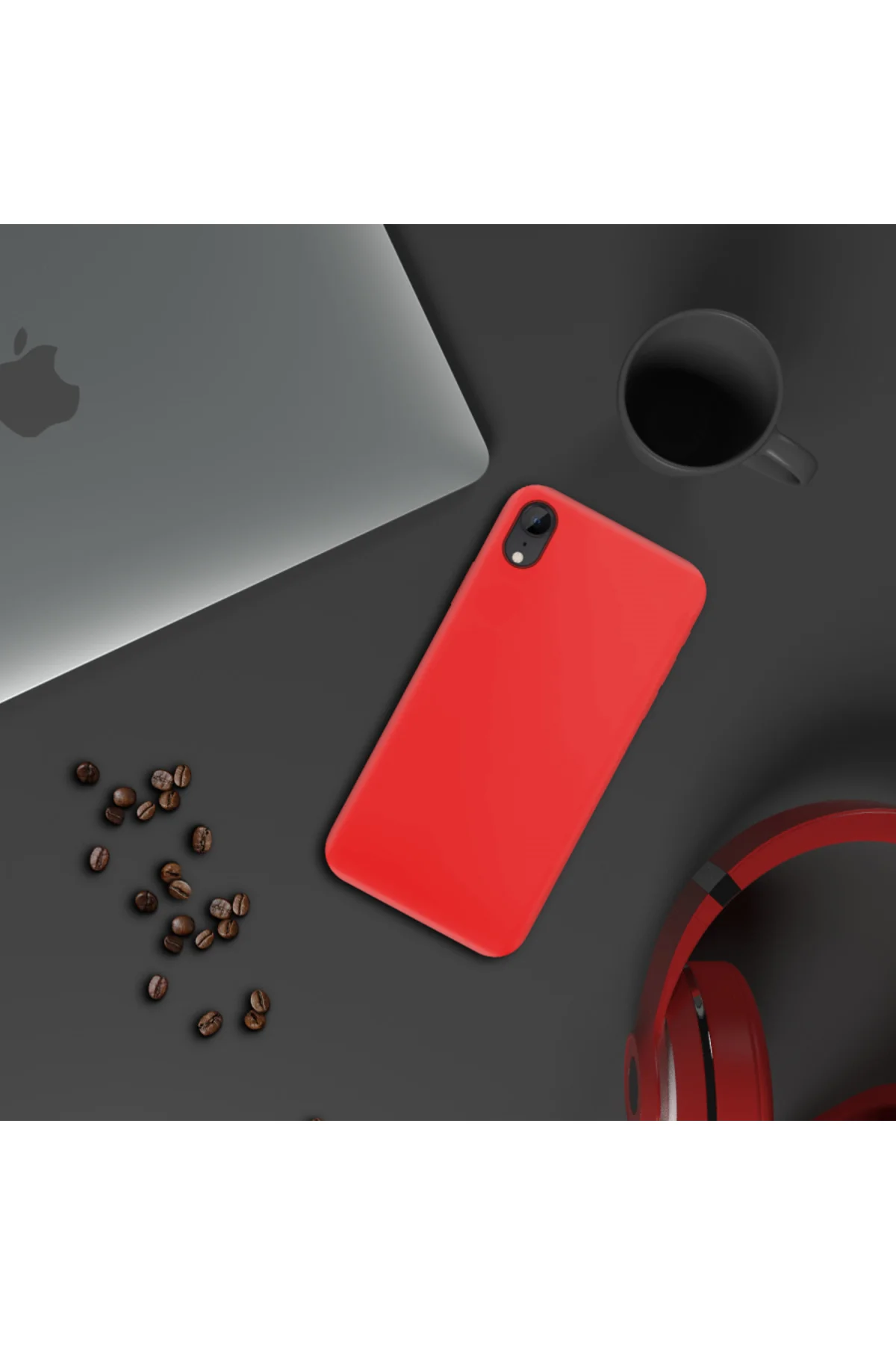 Apple iPhone XR İnce Mat Silikon Kılıf Kırmızı