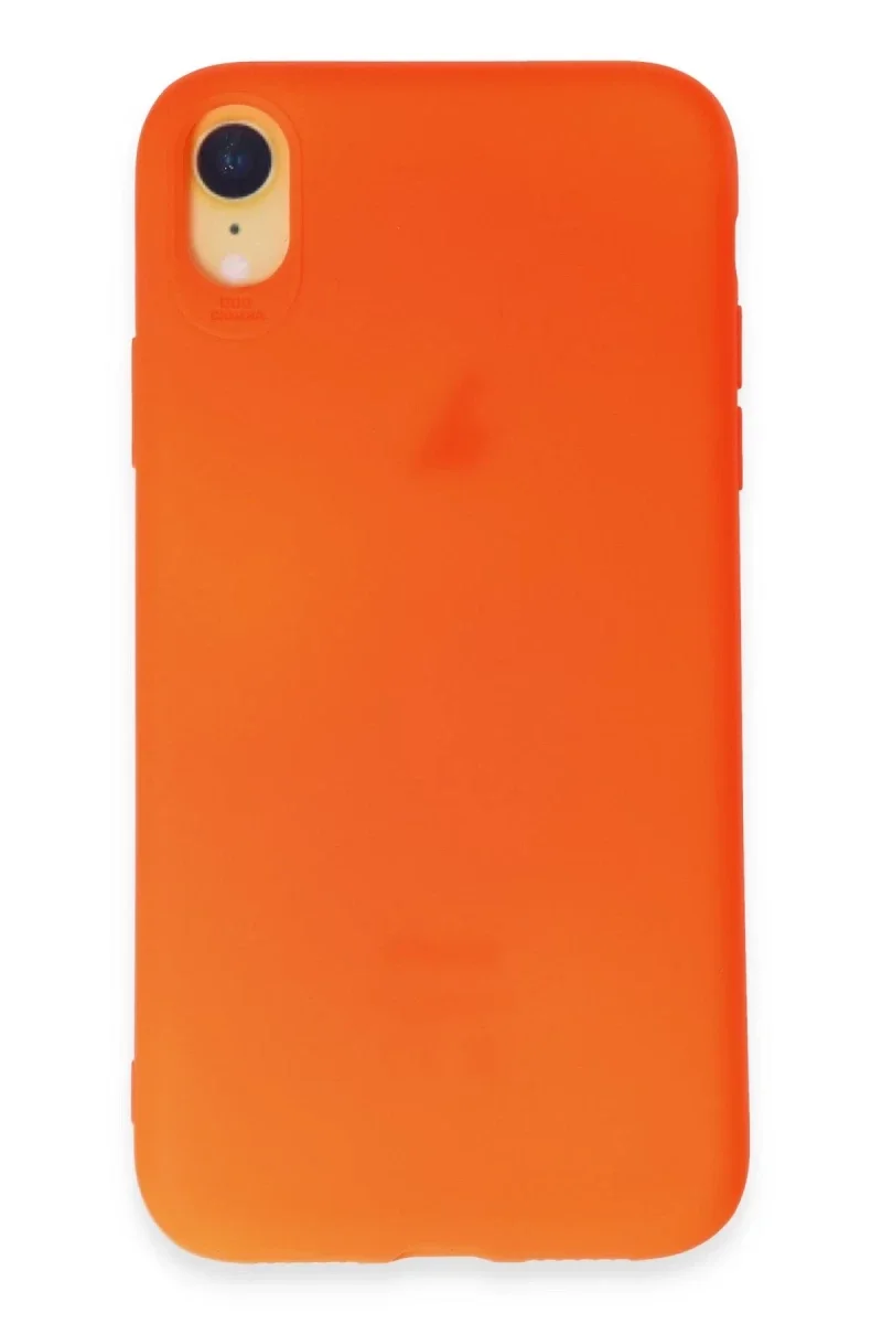 Apple iPhone XR Kılıf First Silikon - Parlak Turuncu