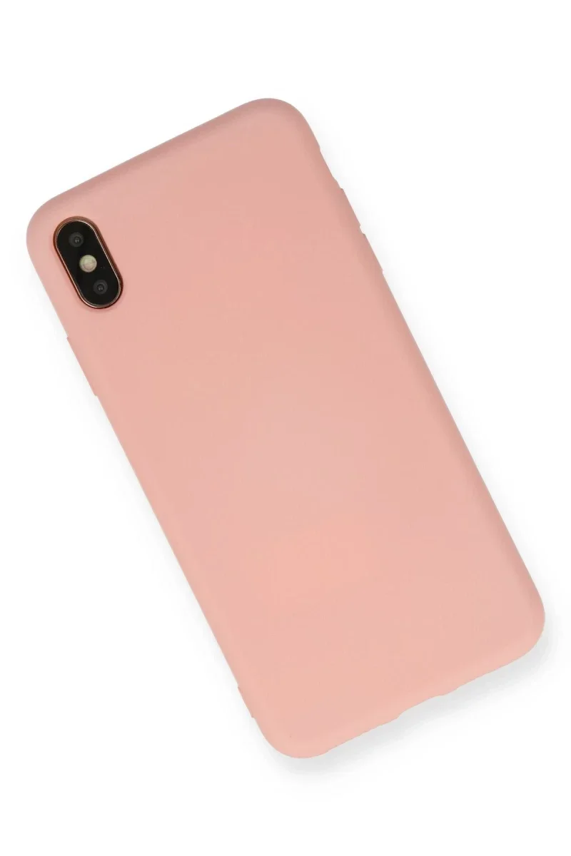 Apple iPhone XS Max Kılıf Nano içi Kadife Silikon - Pembe Apple iPhone XS Max Kılıf Nano içi Kadife Silikon - Pembe