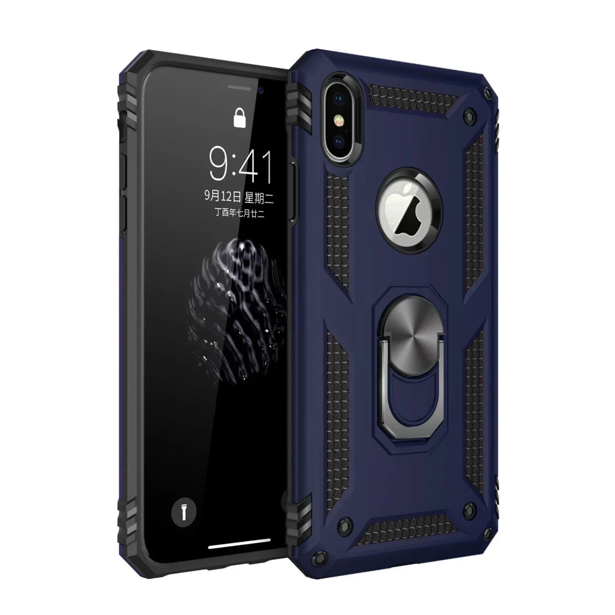 Apple iPhone XS Max Kılıf Sofya Yüzüklü Silikon Kapak - Lacivert Apple iPhone XS Max Kılıf Sofya Yüzüklü Silikon Kapak - Lacivert