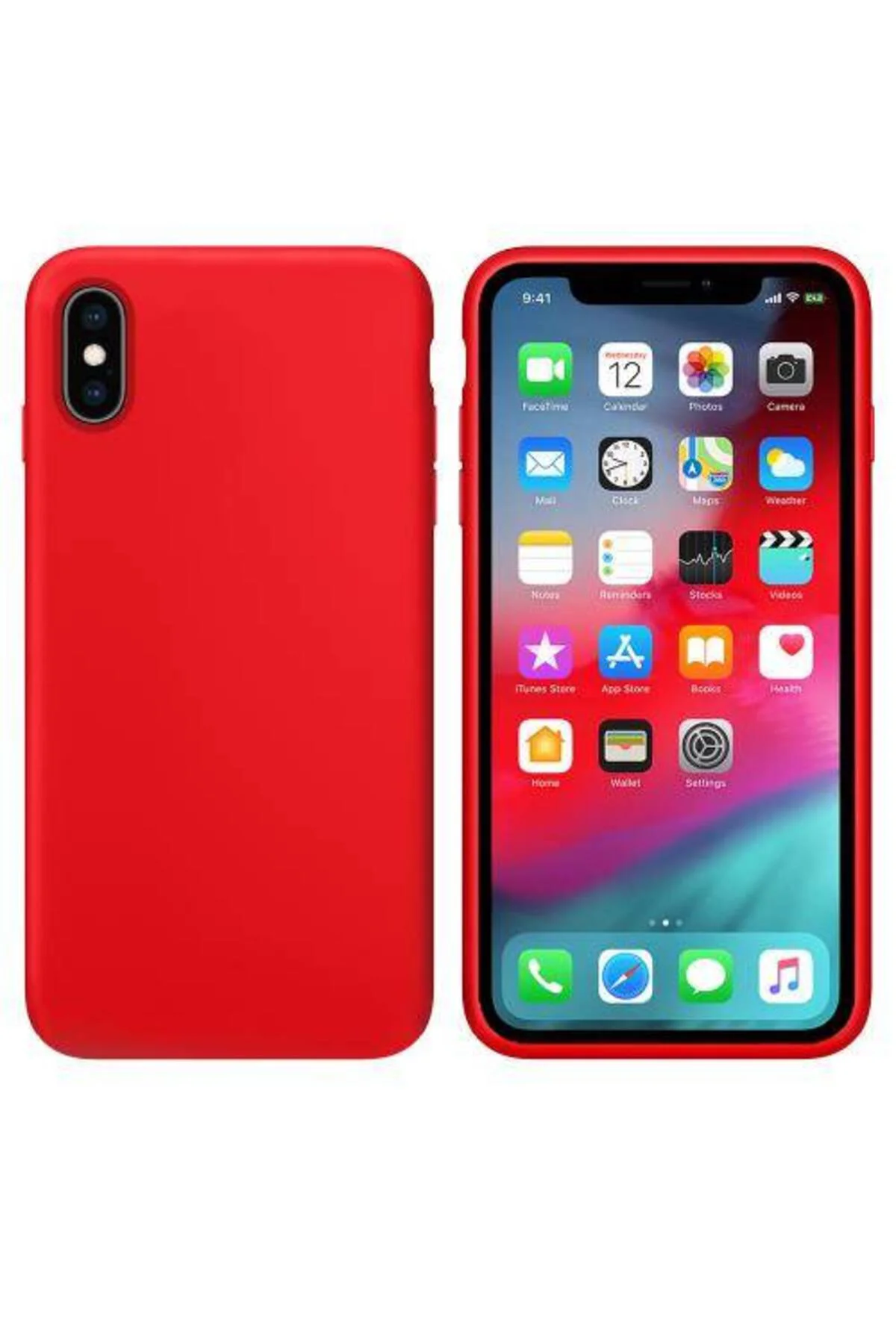 Apple Iphone Xs Max Içi Kadife Silikon Kılıf Mavi