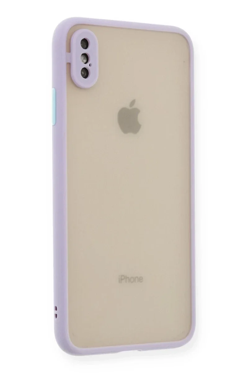 Apple iPhone XS Max Kılıf Montreal Silikon Kapak - Mor