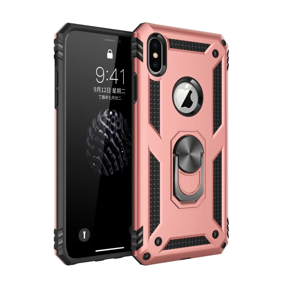 Apple iPhone XS Max Kılıf Sofya Yüzüklü Silikon Kapak - Rose Apple iPhone XS Max Kılıf Sofya Yüzüklü Silikon Kapak - Rose