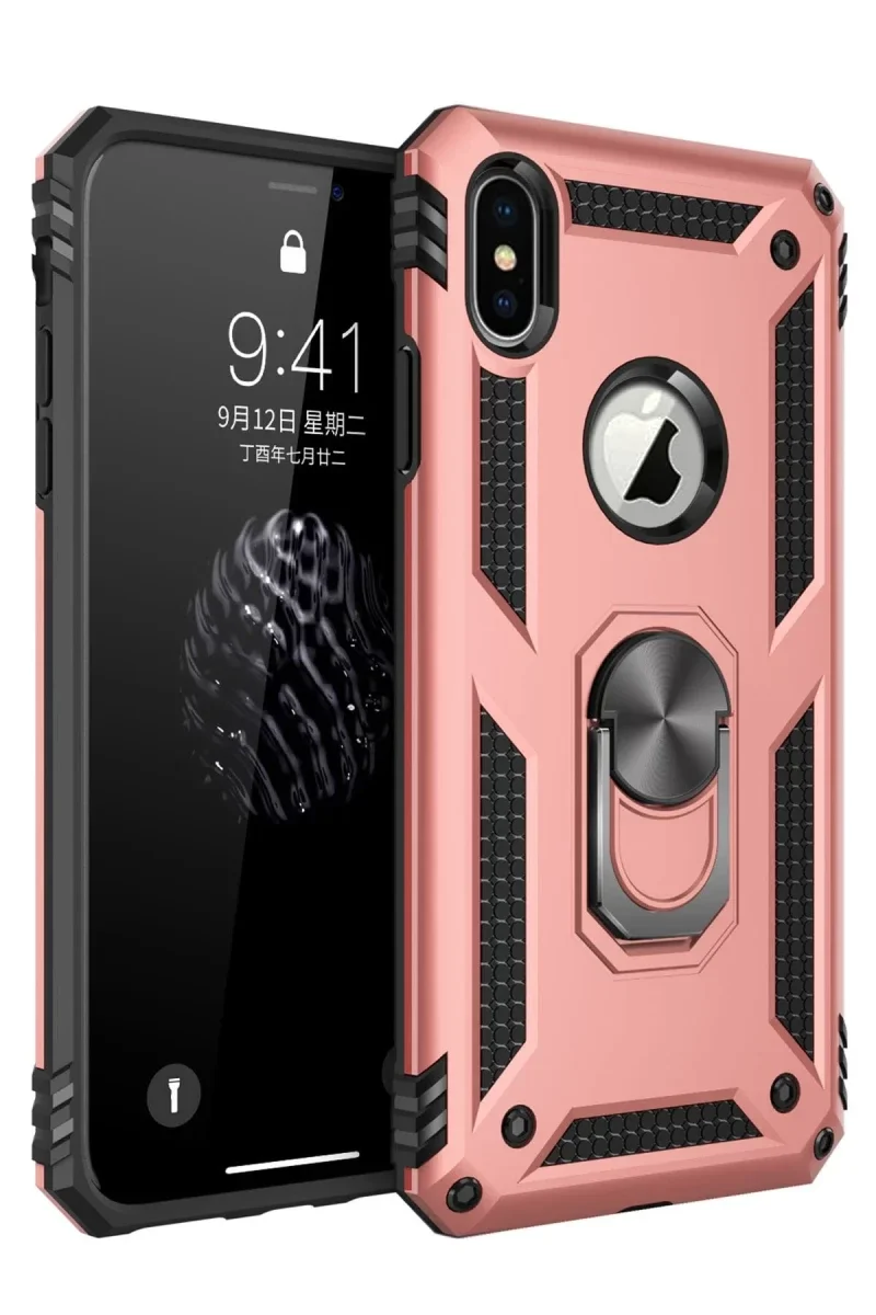 Apple iPhone XS Max Kılıf Sofya Yüzüklü Silikon Kapak - Rose Apple iPhone XS Max Kılıf Sofya Yüzüklü Silikon Kapak - Rose