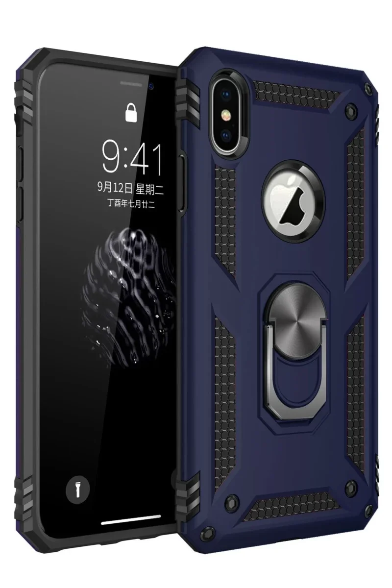 Apple iPhone XS Max Kılıf Sofya Yüzüklü Silikon Kapak - Lacivert Apple iPhone XS Max Kılıf Sofya Yüzüklü Silikon Kapak - Lacivert