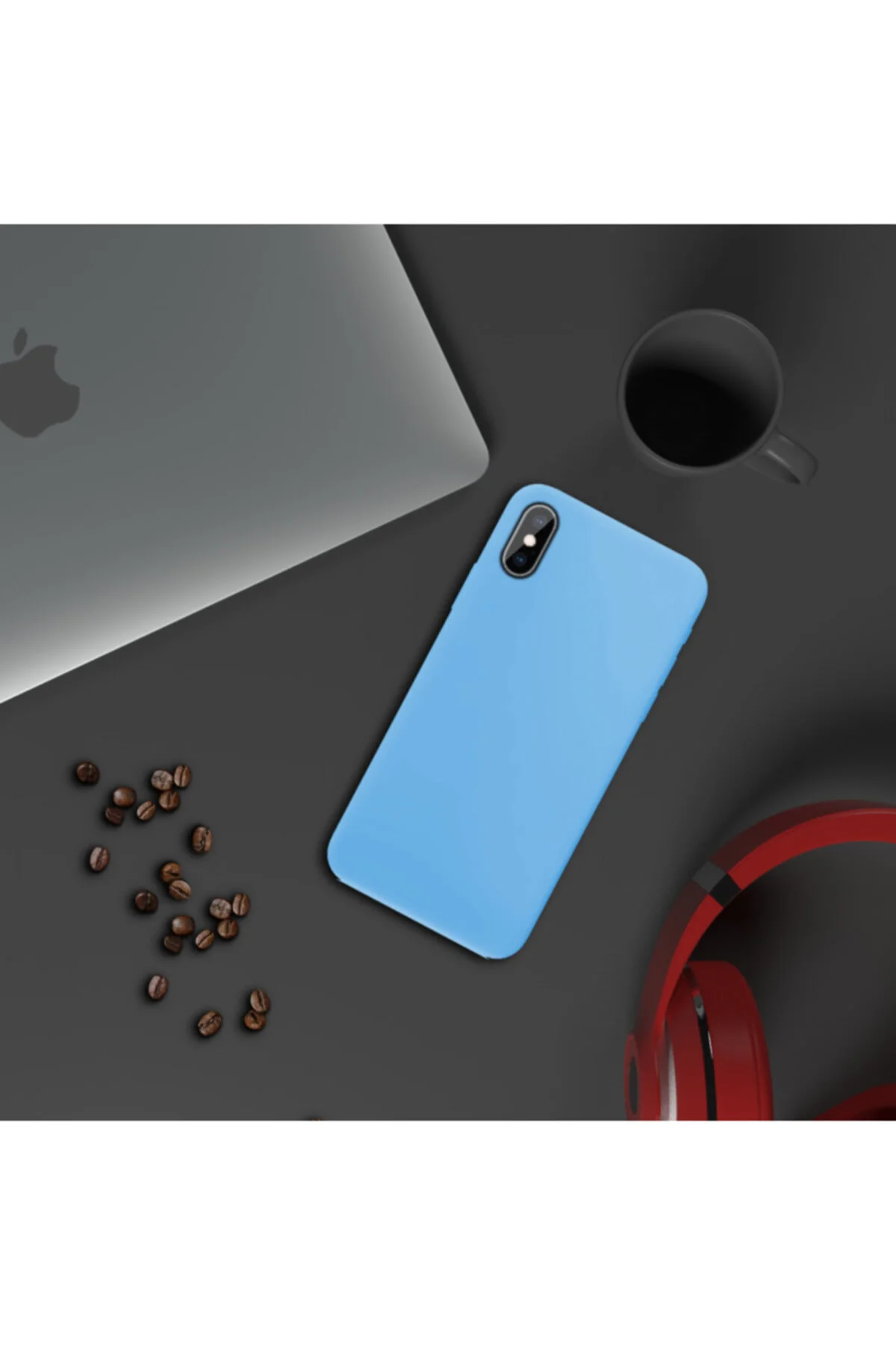Apple Iphone Xs Max Ince Mat Silikon Kılıf Mavi