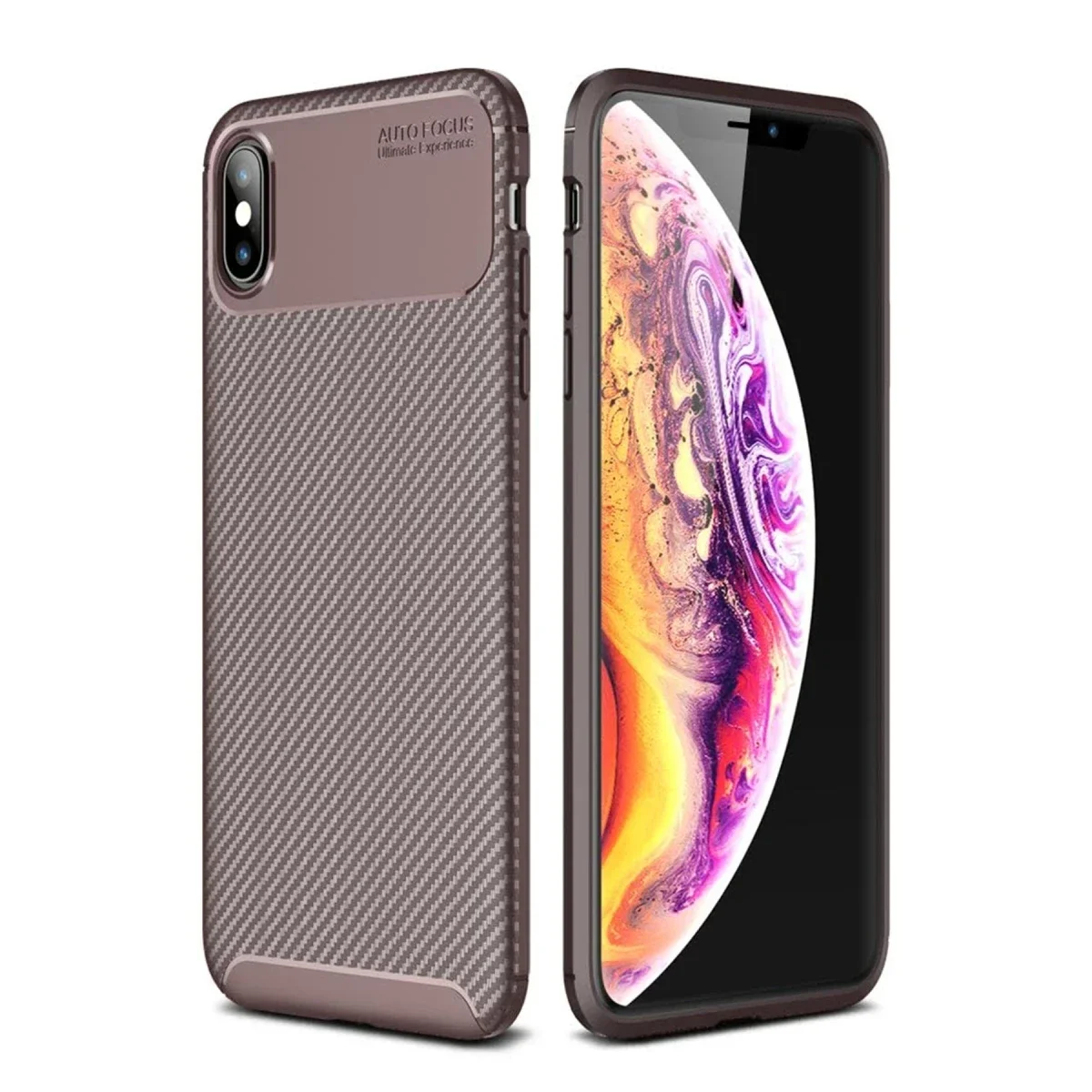 Apple iPhone XS Max Kılıf Auto Focus Karbon Kapak - Kahverengi Fiyatı, Yorumları ve Özellikleri