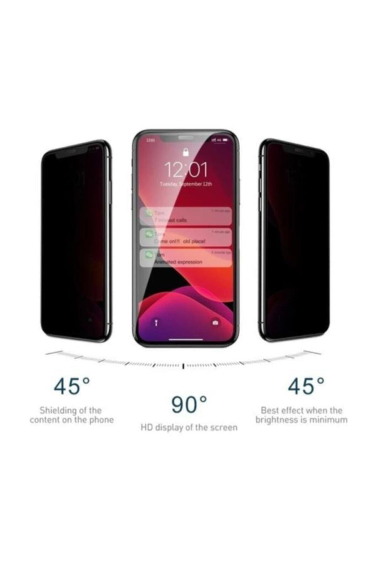 Apple Iphone Xs Max Privacy Hayalet Cam Ekran Koruyucu Siyah Priv