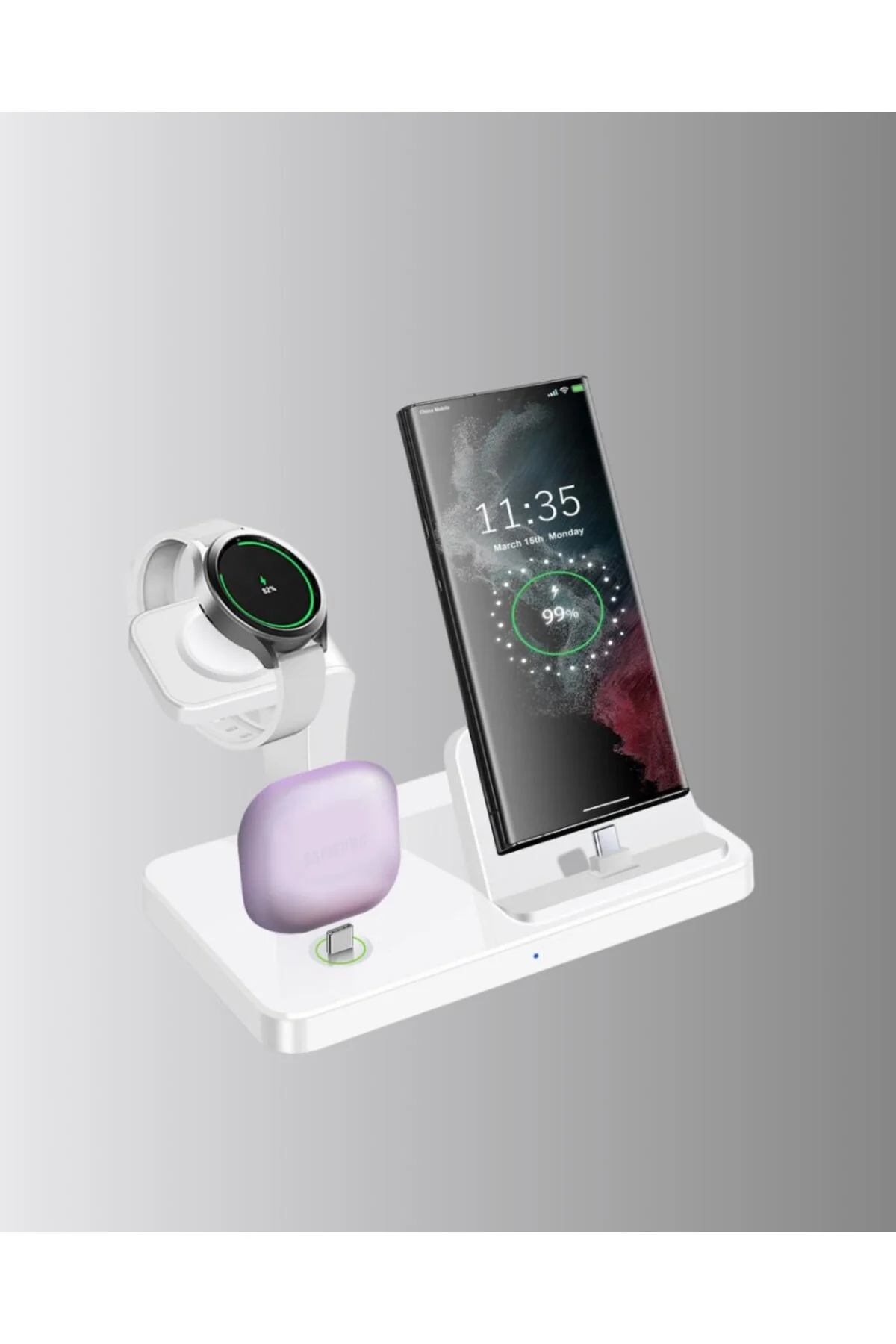 Apple Uyumlu Kablosuz Şarj İstasyonu 4 Cihaz Destekli ve Hızlı Şa