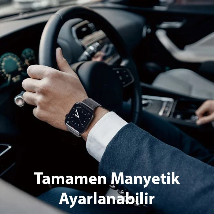 Apple Watch 38/40/41 mm Milanese Manyetik Paslanmaz Çelik Kordon – Cilt Dostu Premium Kayış
