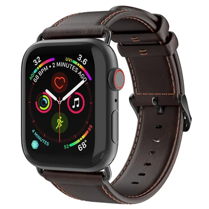 Apple Watch 38/40/41 mm Hakiki Deri Kayış - İş Stili Ergonomik Kordon