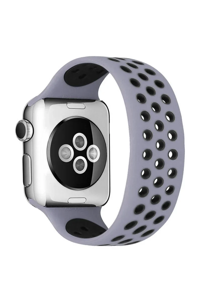 Apple Watch 38mm Ayarlı Delikli Silikon Kordon - Gri-Siyah Fiyatı, Yorumları ve Özellikleri