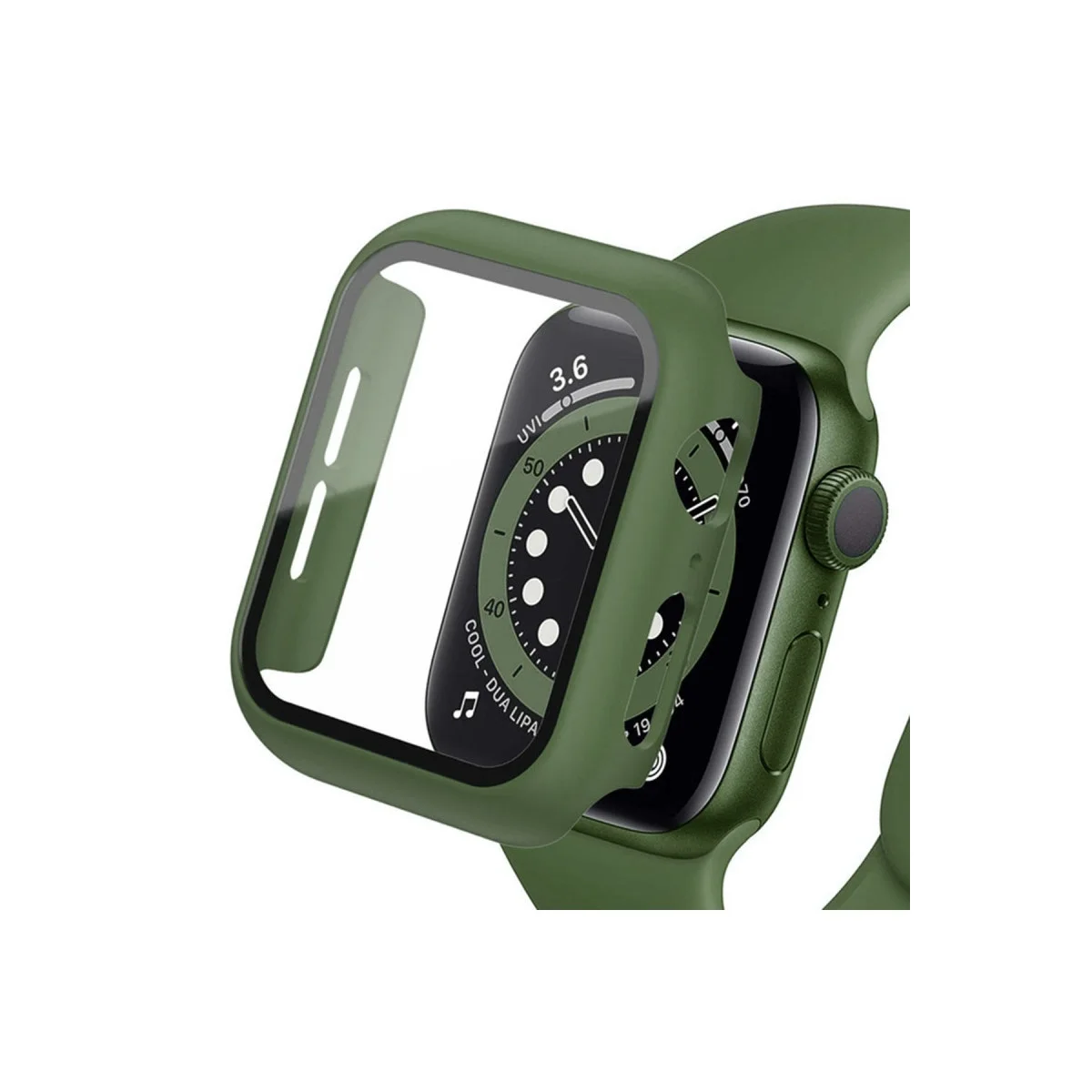 Apple Watch 38mm Camlı Kasa Ekran Koruyucu - Koyu Yeşil Apple Watch 38mm Camlı Kasa Ekran Koruyucu - Koyu Yeşil