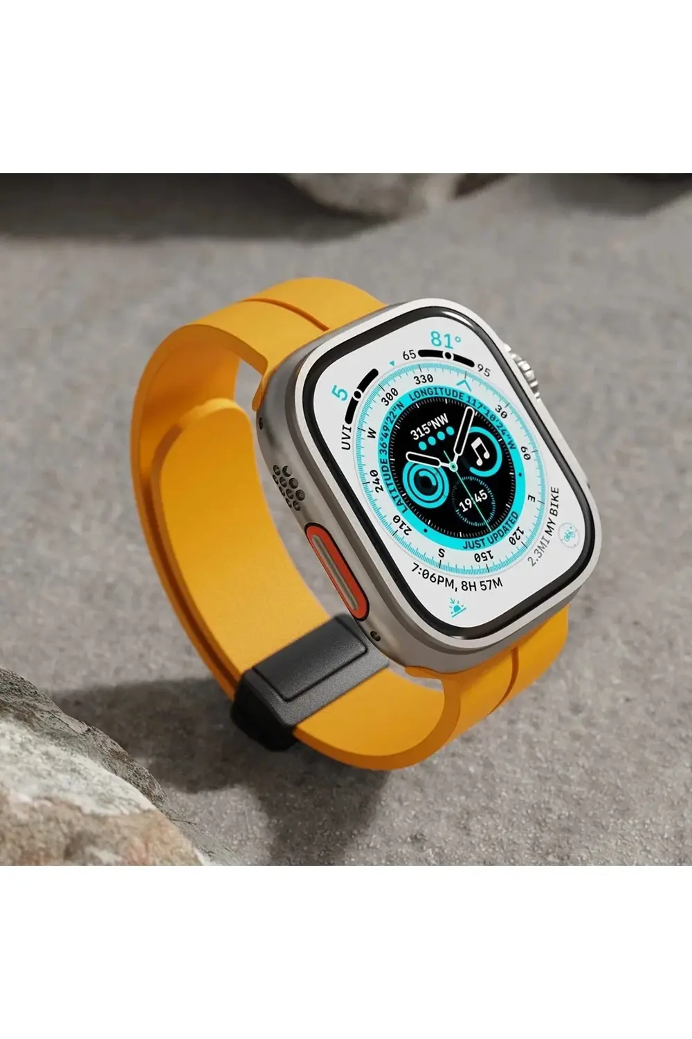 Apple Watch 38mm KR412 Elegance Stylısh Kordon - Füme-(5796)