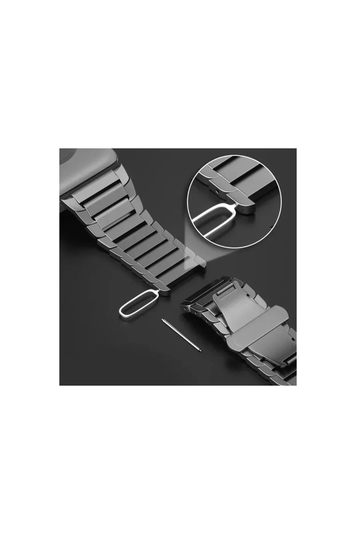 Apple Watch 38mm KR413 Fine Steel Kordon - Siyah - Görsel 4
