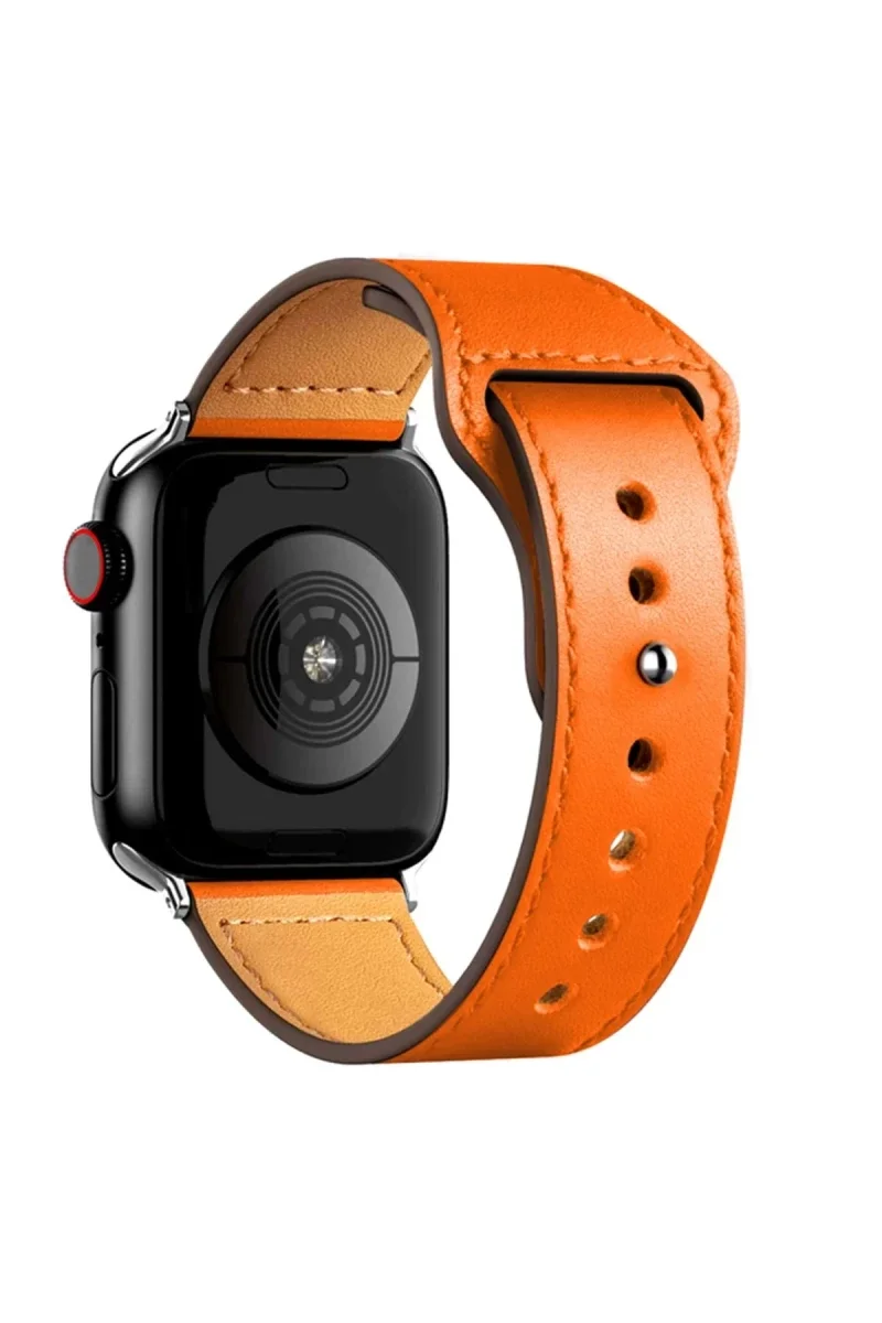 Apple Watch 38mm KR415 Luaz Deri Kordon - Turuncu Apple Watch 38mm KR415 Luaz Deri Kordon - Turuncu