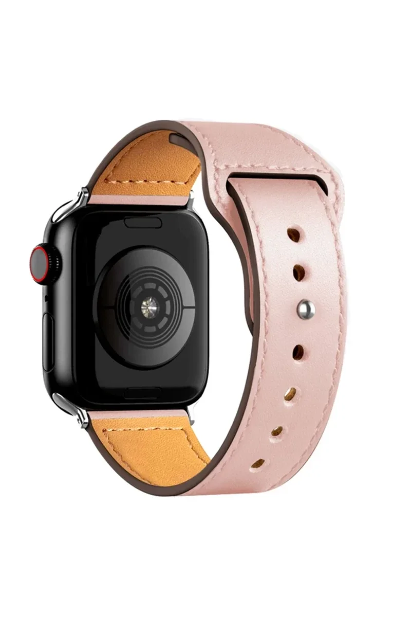 Apple Watch 38mm KR415 Luaz Deri Kordon - Pembe Apple Watch 38mm KR415 Luaz Deri Kordon - Pembe
