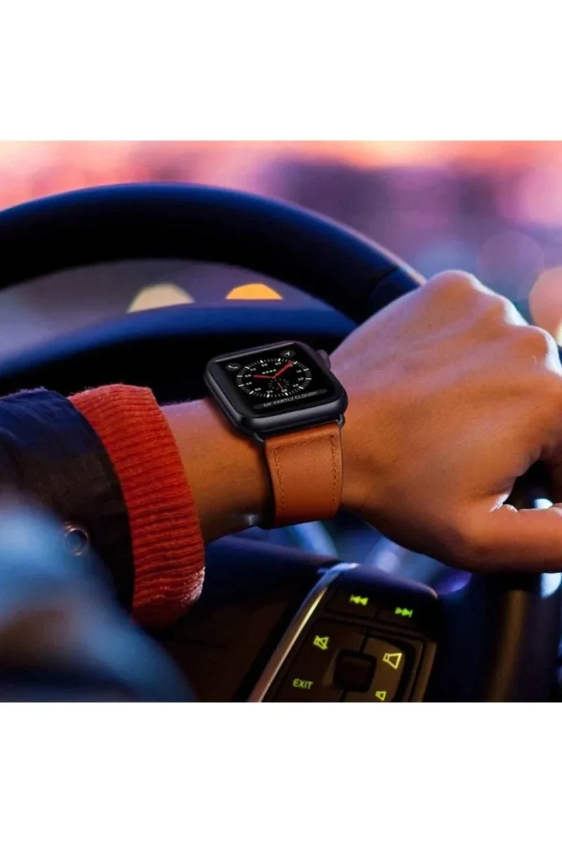 Apple Watch 38mm KR415 Luaz Deri Kordon - Kırmızı