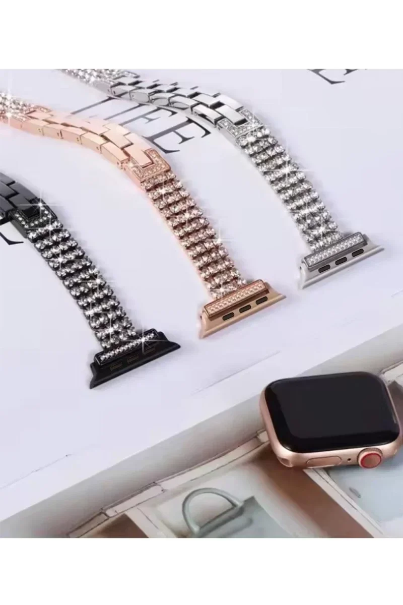 Apple Watch 38mm Live Taşlı Kordon - Rose Gold Apple Watch 38mm Live Taşlı Kordon - Rose Gold