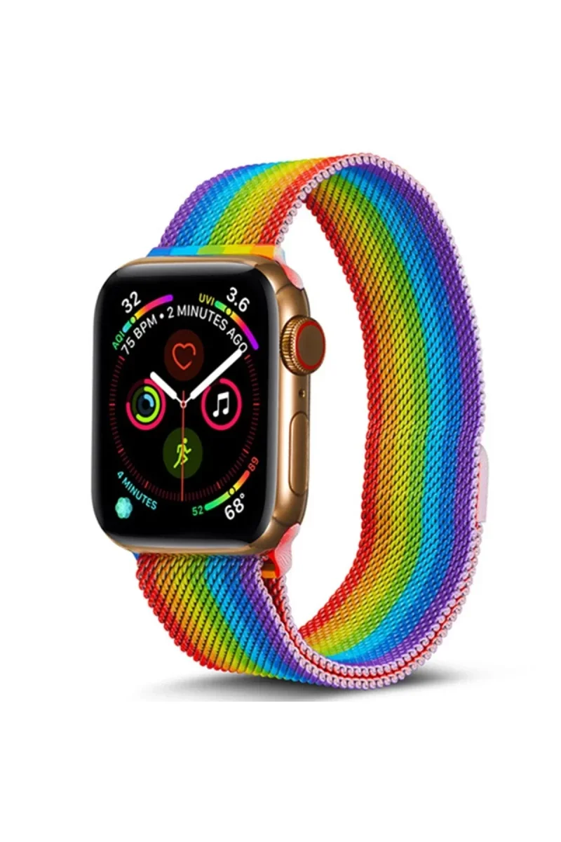 Apple Watch 38mm Metal Mıknatıslı Kordon - Gökkuşağı Fiyatı, Yorumları ve Özellikleri