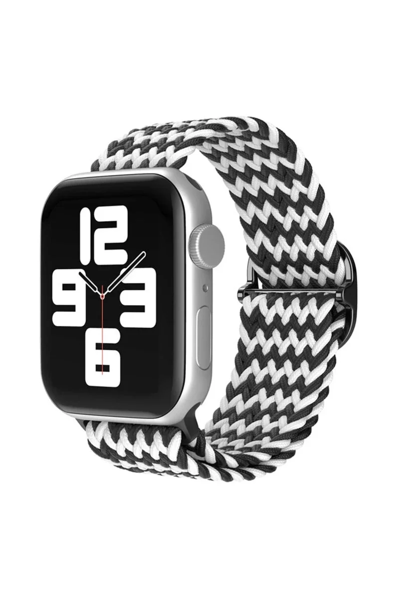 Apple Watch 38mm Star Kordon - Zigzag Siyah-Beyaz