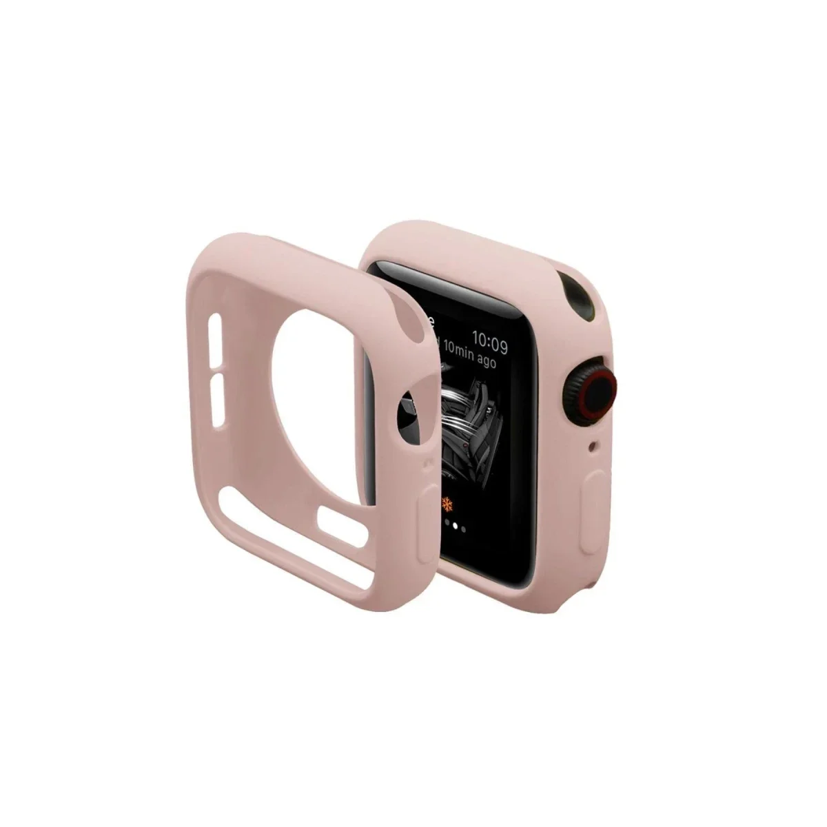 Apple Watch 40mm Silikon Alt Kasa - Pudra Apple Watch 40mm Silikon Alt Kasa - Pudra
