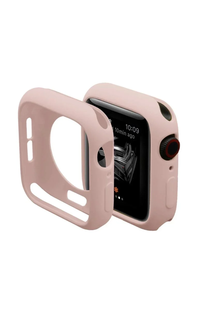 Apple Watch 40mm Silikon Alt Kasa - Pudra Apple Watch 40mm Silikon Alt Kasa - Pudra