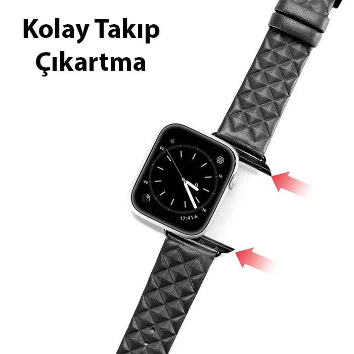 Apple Watch 42/44/45 mm Premium Deri Kayış – Zamansız Şıklık ve Cilt Dostu Konfor
