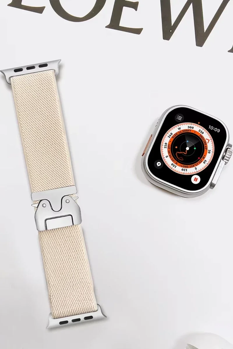 Apple Watch 42mm Forest Kumaş Kordon - Krem Apple Watch 42mm Forest Kumaş Kordon - Krem