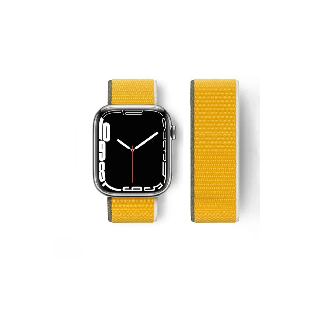 Apple Watch 42mm Hasırlı Cırtcırtlı Kordon - Sarı