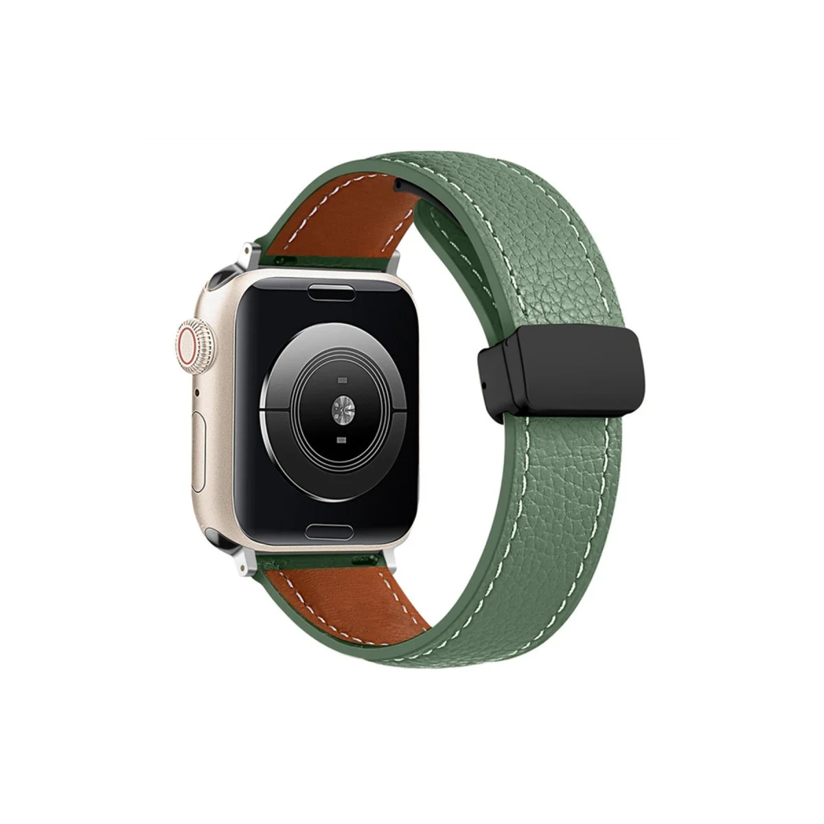 Apple Watch 42mm Kr414 Daks Deri Kordon (saat Değildir) - Koyu Yeşil Apple Watch 42mm Kr414 Daks Deri Kordon (saat Değildir) - Koyu Yeşil