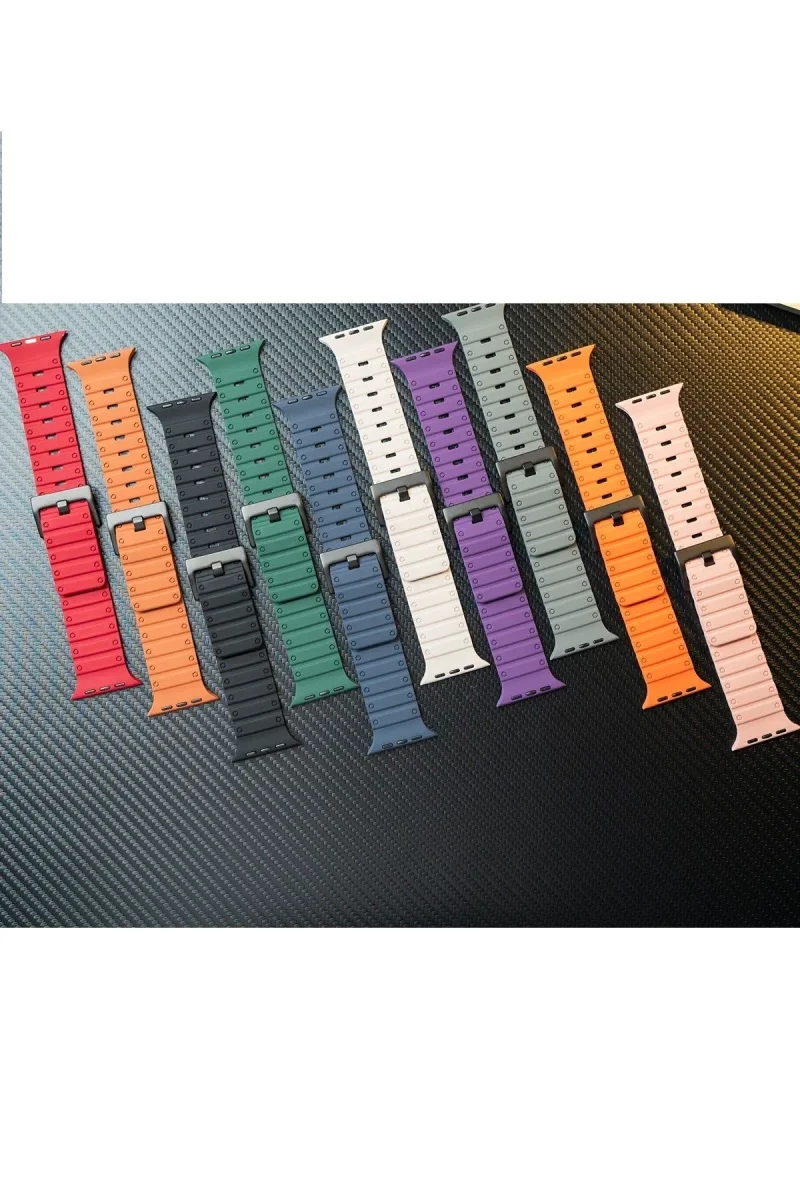 Apple Watch 42mm Magnus Mıknatıslı Silikon Kordon - Mavi Apple Watch 42mm Magnus Mıknatıslı Silikon Kordon - Mavi