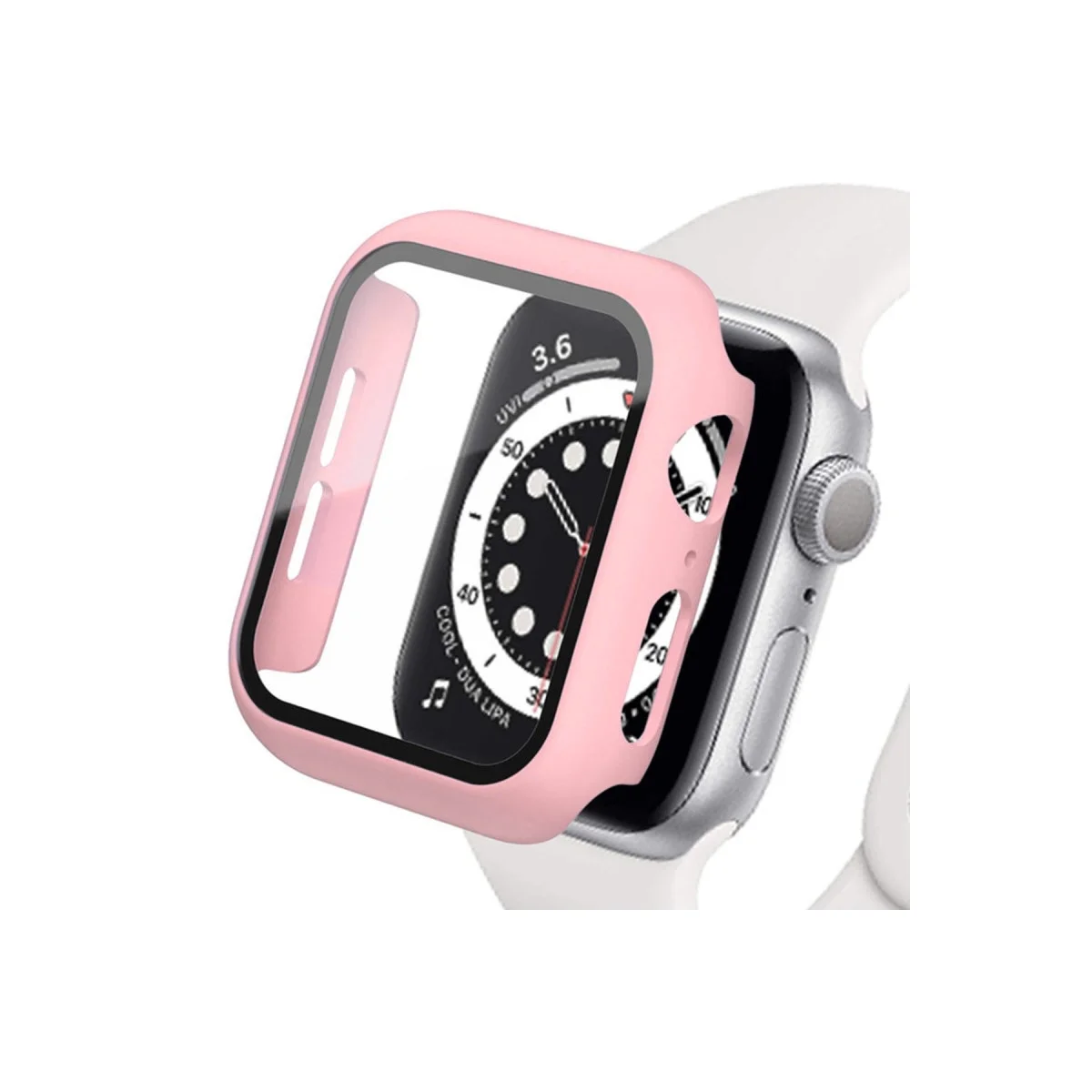 Apple Watch 44mm Camlı Kasa Ekran Koruyucu - Rose