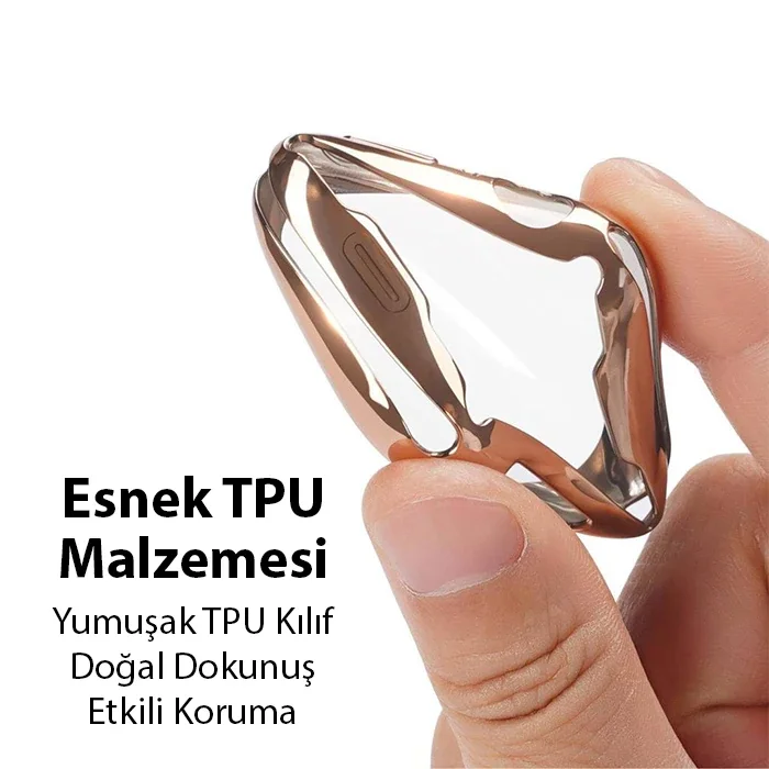 Apple Watch 45 mm Ultra İnce TPU Silikon Kılıf - Tam Koruyucu Şeffaf Kılıf
