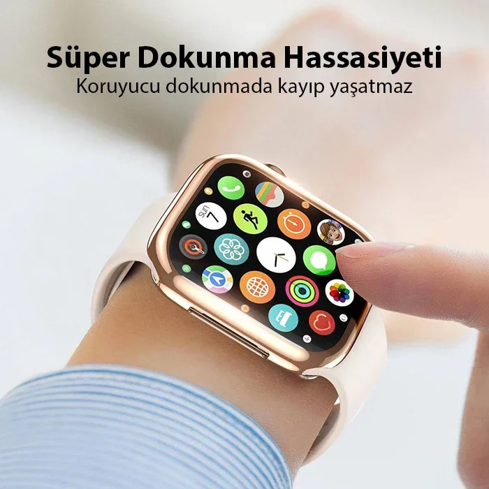 Apple Watch 45 mm Ultra İnce TPU Silikon Kılıf - Tam Koruyucu Şeffaf Kılıf