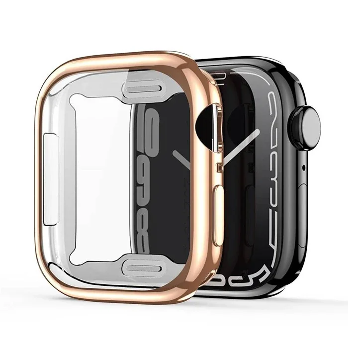Apple Watch 45 mm Ultra İnce TPU Silikon Kılıf - Tam Koruyucu Şeffaf Kılıf