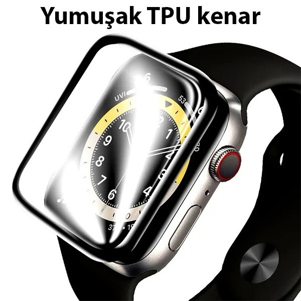 Apple Watch 7-8 41mm 3D PMMA Kavisli Full Cam Ekran Koruyucu PET-1852 Apple Watch 7-8 41mm 3D PMMA Kavisli Full Cam Ekran Koruyucu PET-1852