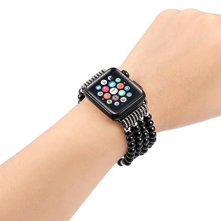 Apple Watch 7-8 45mm 44mm 42mm Full Boncuk Taşlı Kordon - Şık, Rahat ve Dayanıklı