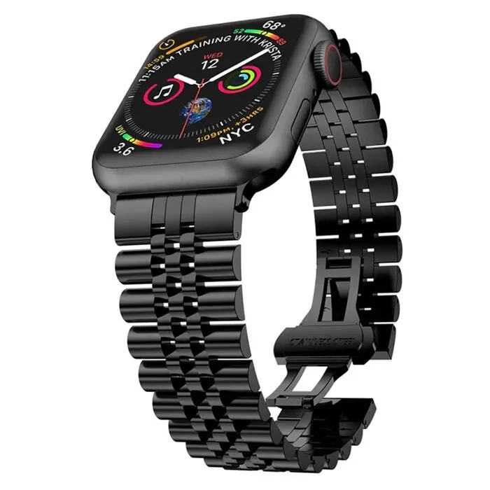 Apple Watch 7-8 Metal Kordon - Paslanmaz Çelik 45mm/44mm/42mm