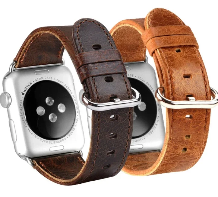 Apple Watch 7-8 Retro Deri Kordon 41mm/38mm - Uyumlu ve Şık Kayış