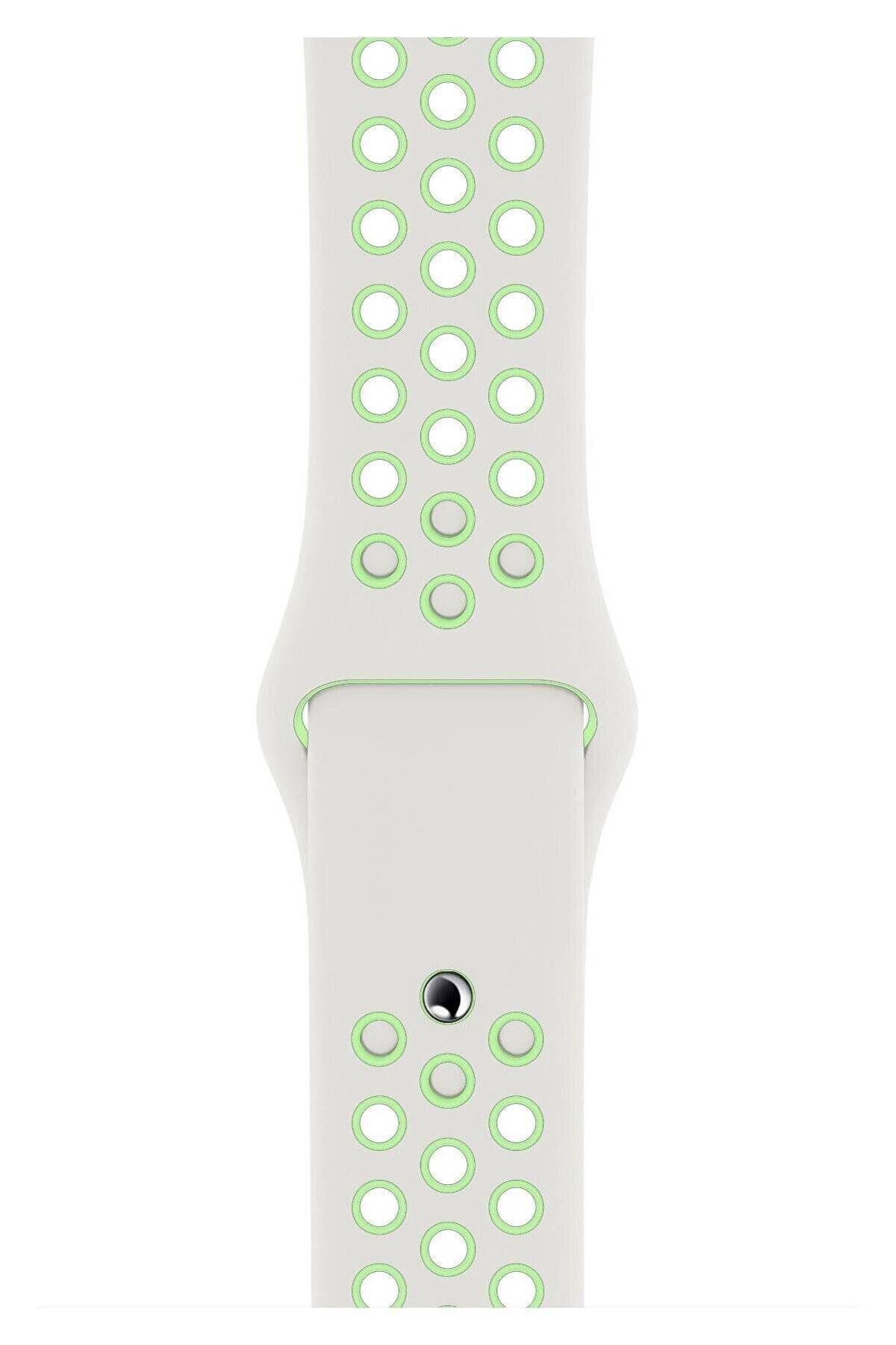 Piyasasepeti Apple Watch Series 3 42 Mm Fileli Kordon Beyaz-Yeşil