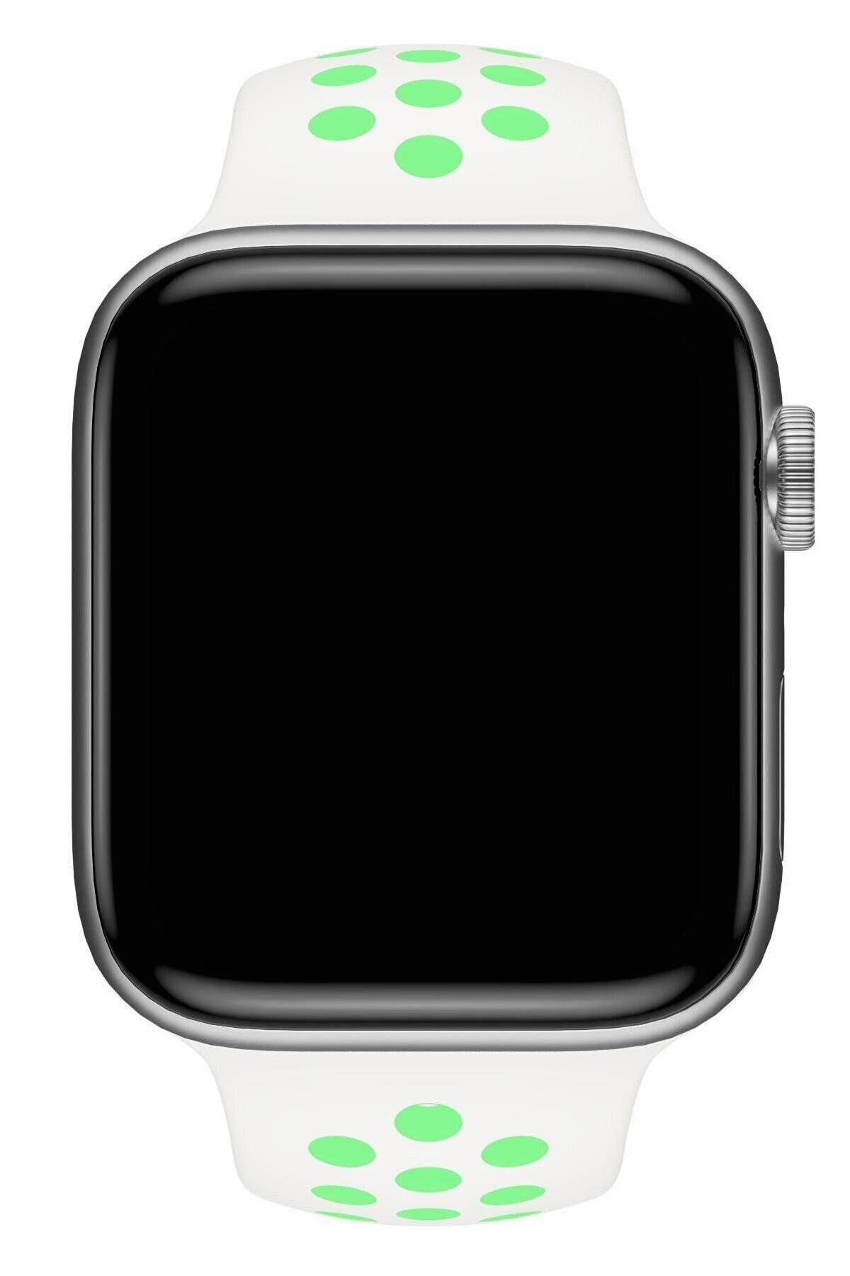 Piyasasepeti Apple Watch Series 3 42 Mm Fileli Kordon Beyaz-Yeşil