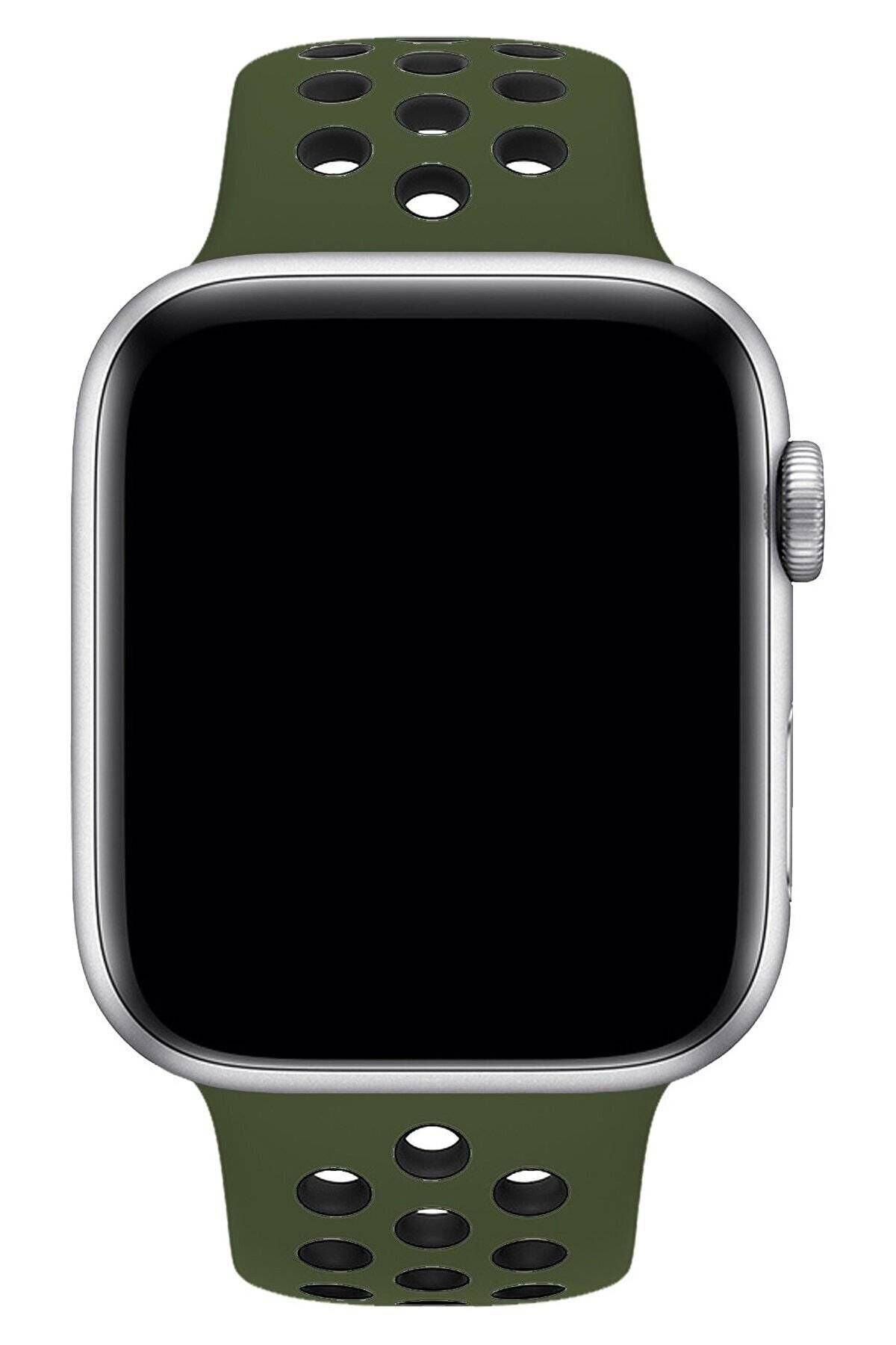 Piyasasepeti Apple Watch Series 2 44 Mm Fileli Kordon Haki-Siyah
