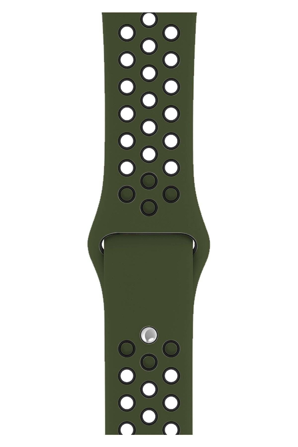 Piyasasepeti Apple Watch Series 2 44 Mm Fileli Kordon Haki-Siyah