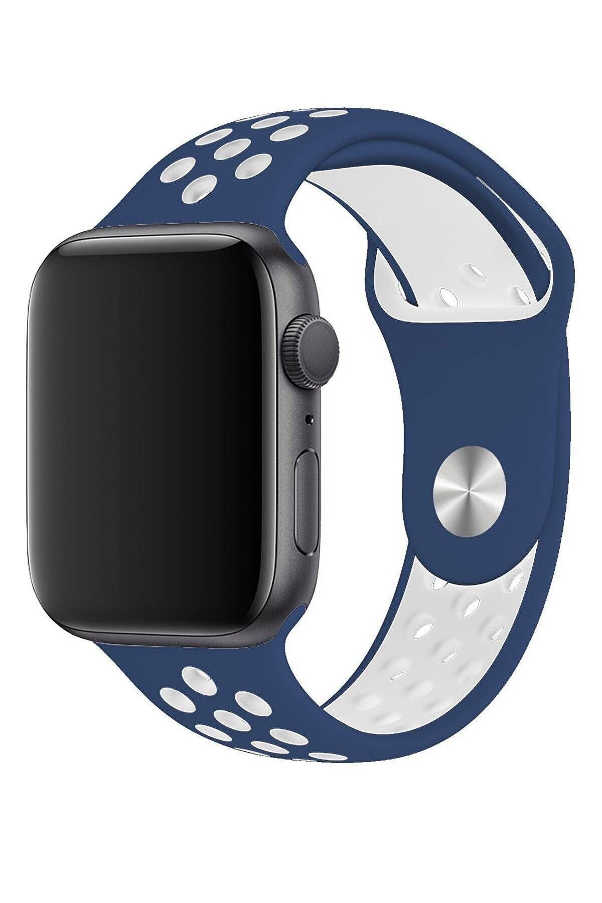 Piyasasepeti Apple Watch Series 2 40 Mm Fileli Kordon Lacivert-Beyaz